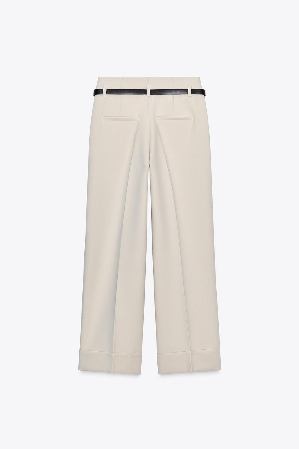 Pantalon Élégant à Revers et Ceinture