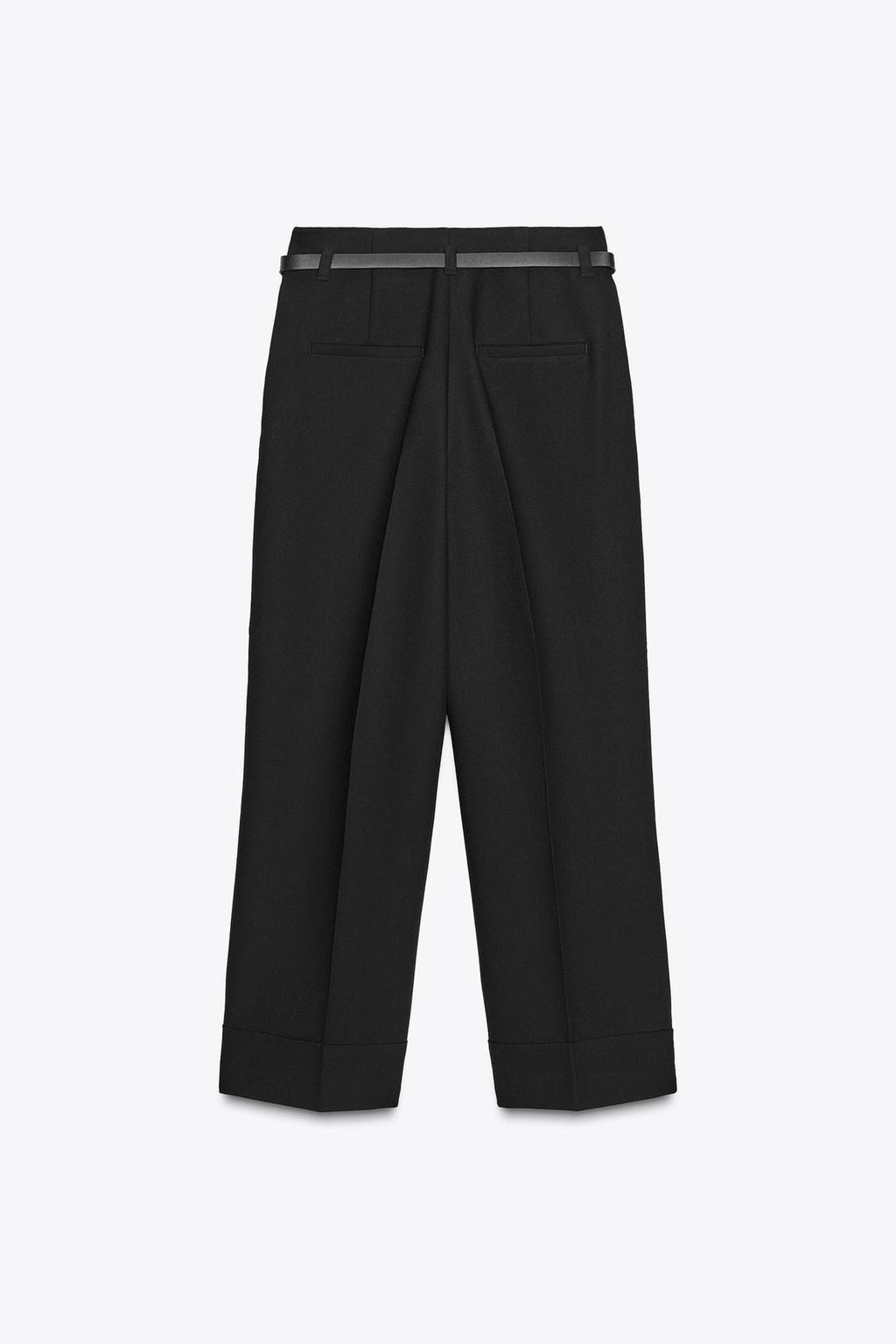 Pantalon Élégant à Revers et Ceinture