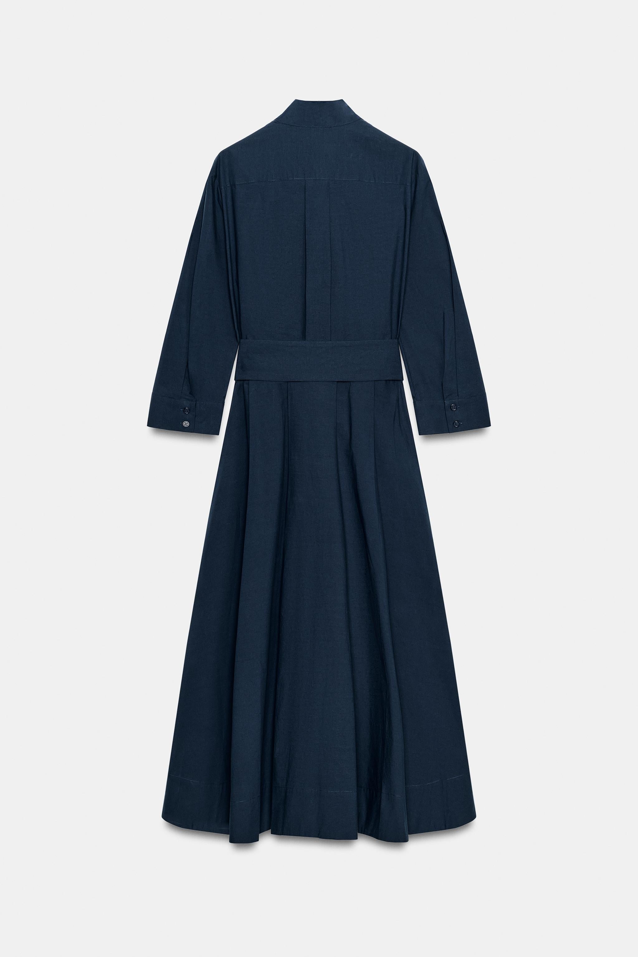 POPLIN DRESS NAVY BLUE