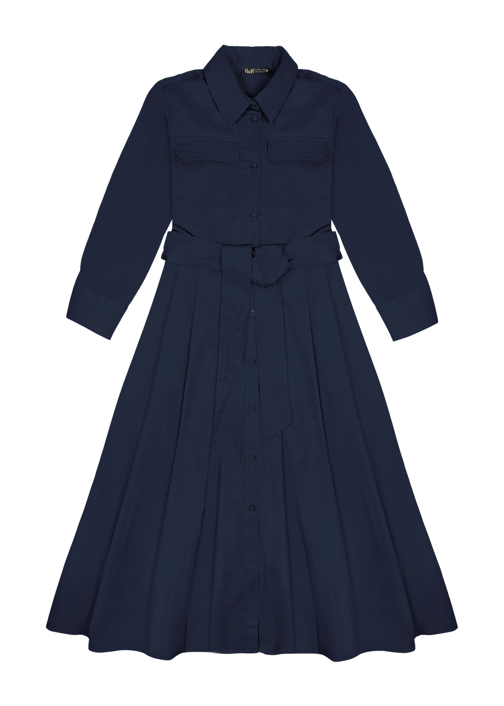 Robe-chemise longues en popeline