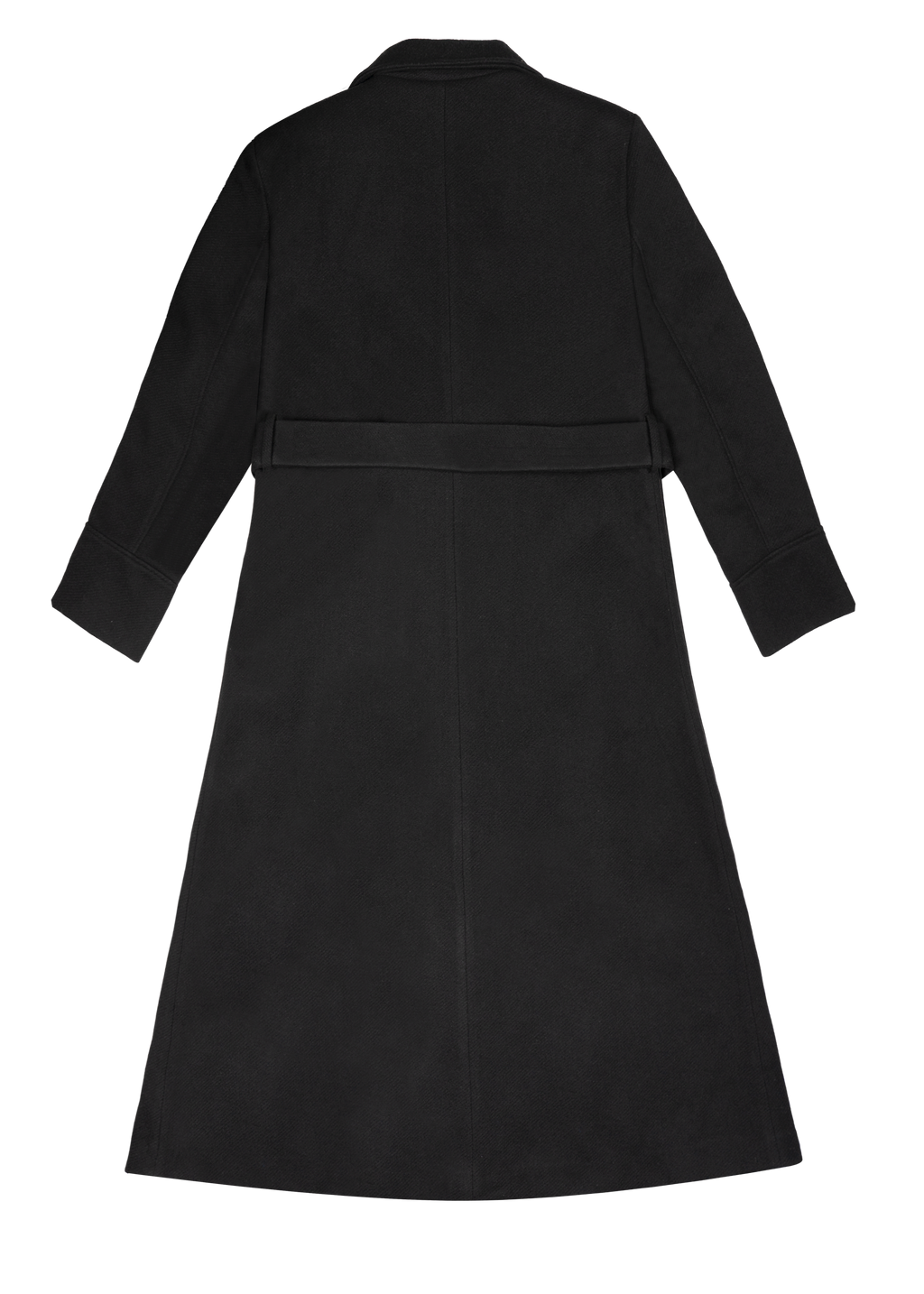 Manteau Noir Long Oversize Femme – avec Ceinture