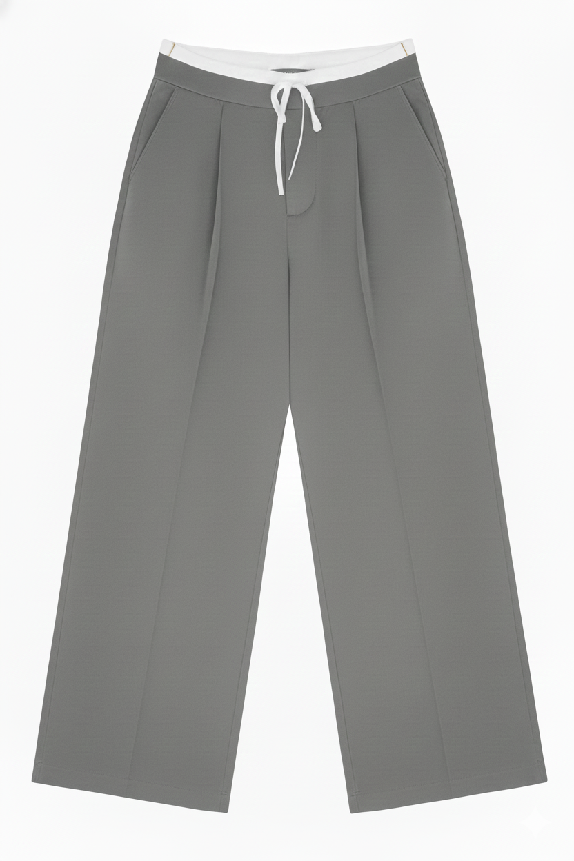 Pantalon Large Double Ceinture