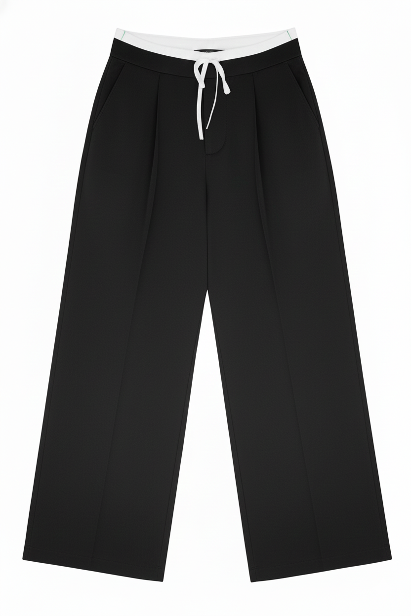 Pantalon Large Double Ceinture