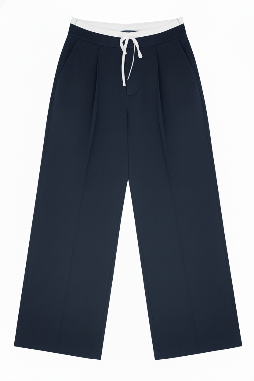 Pantalon Large Double Ceinture