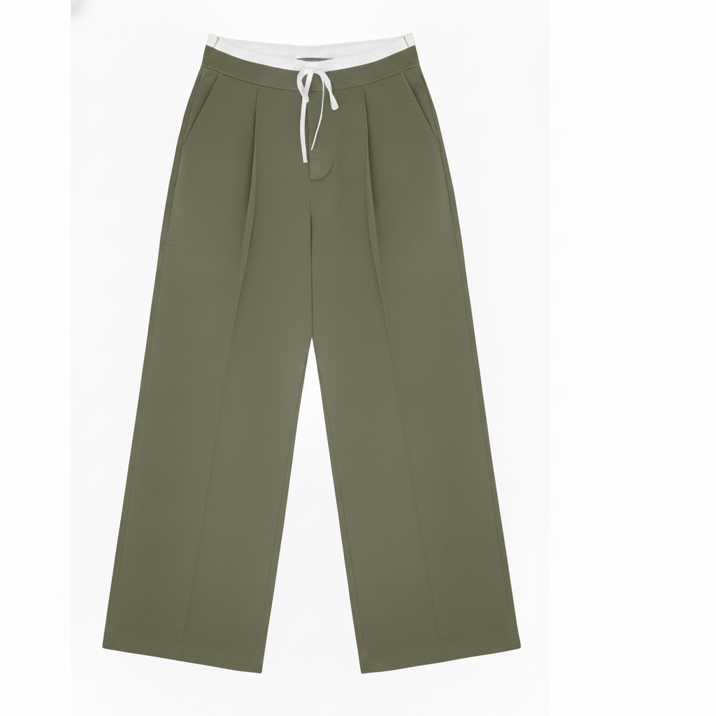 Pantalon Large Double Ceinture