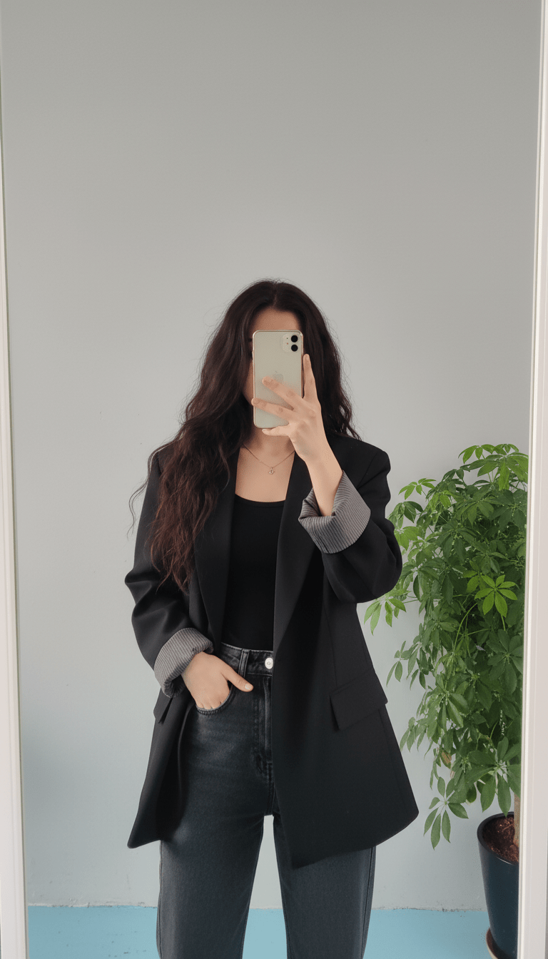 Blazer Chic Manchette Imprimée