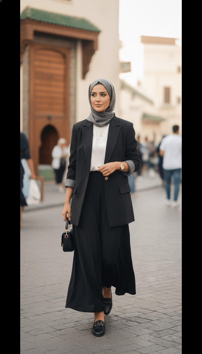 Blazer Chic Manchette Imprimée