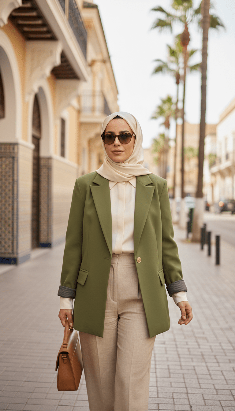 Blazer Chic Manchette Imprimée