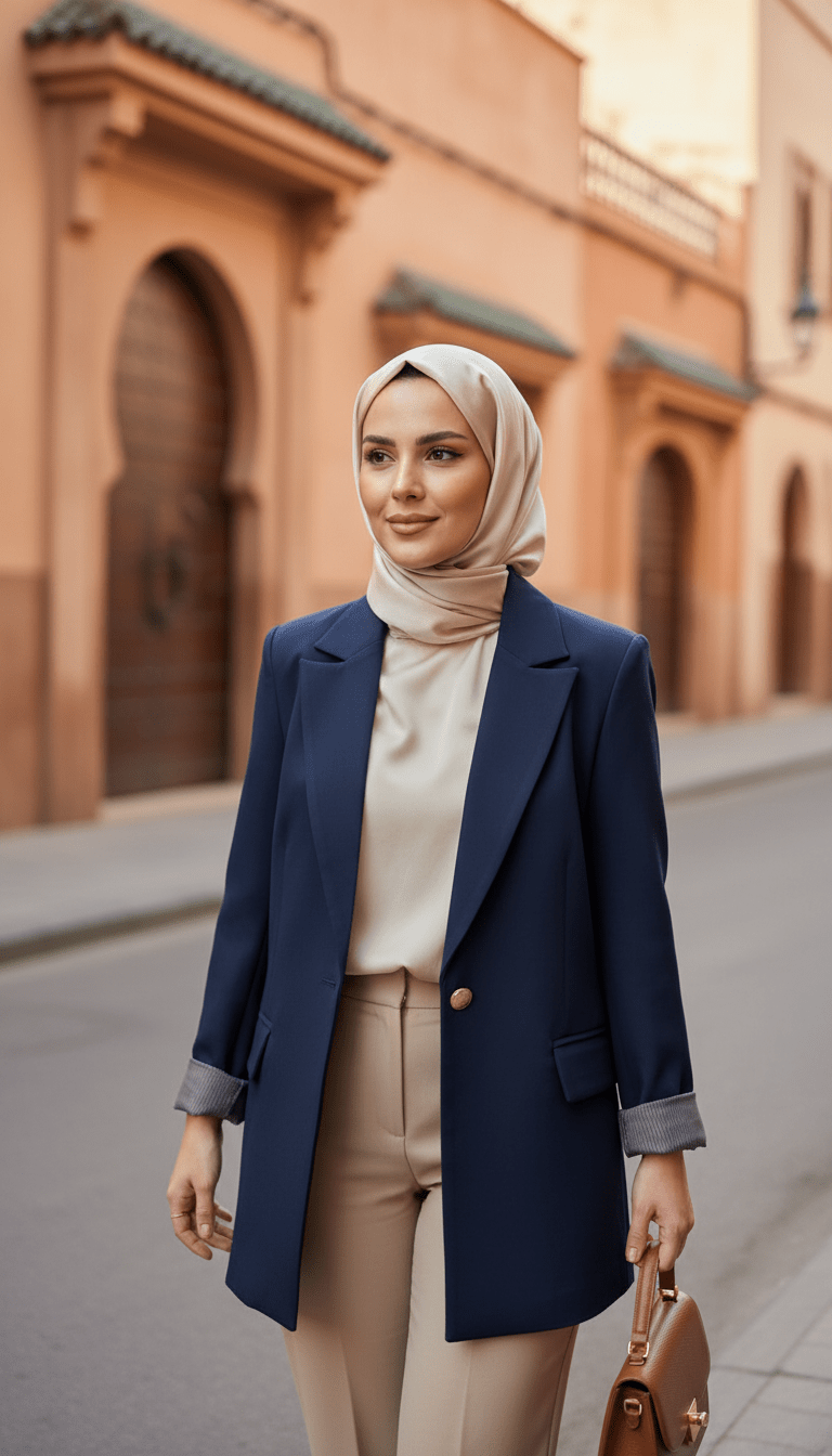 Blazer Chic Manchette Imprimée