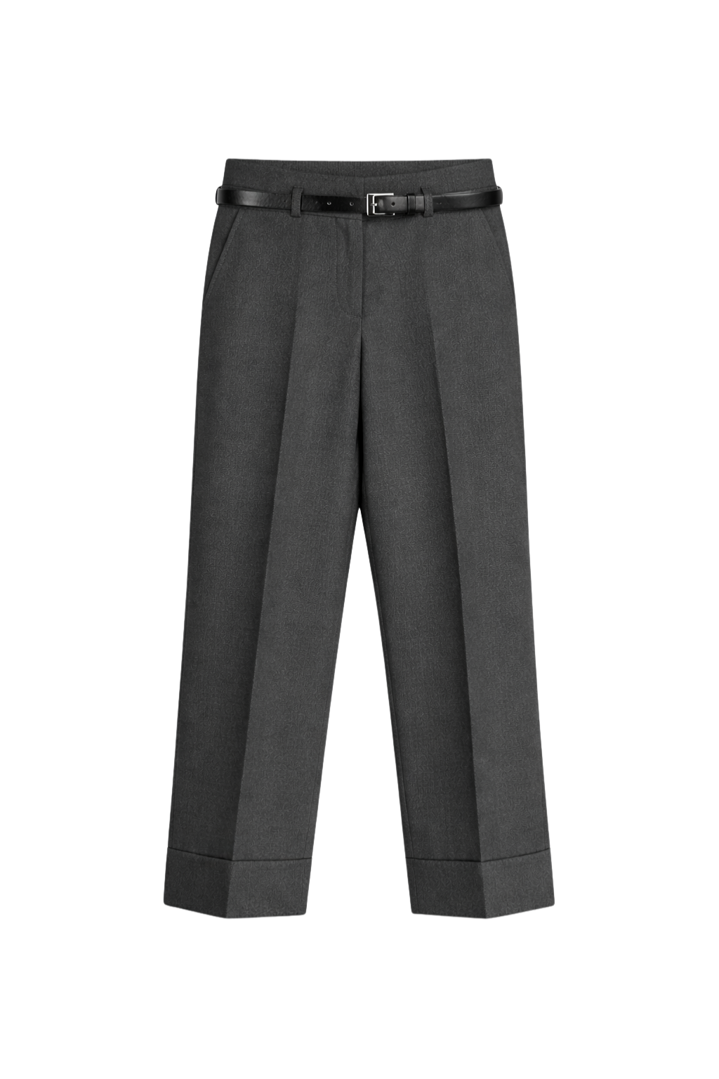 Pantalon Élégant à Revers et Ceinture
